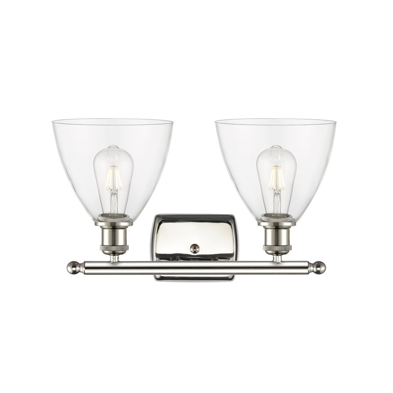Éclairage pour meuble-lavabo 2 lumières Shauna, DEL, Transparent, Nickel poli