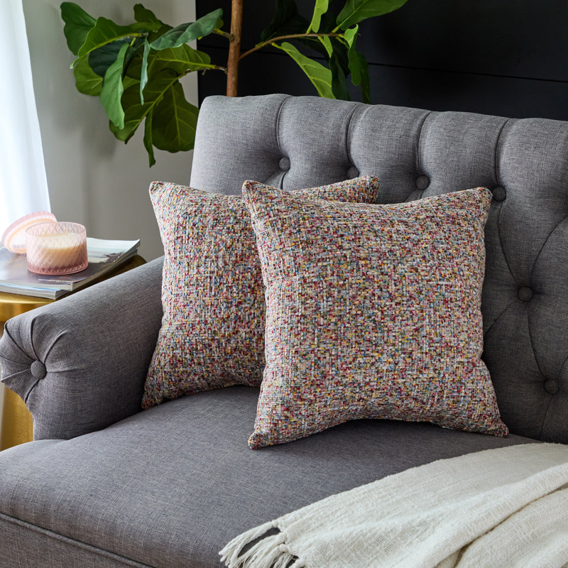  Coussin décoratif rayé intérieur / extérieur en polyester, H 18 po x l 18 po, Avery Fall