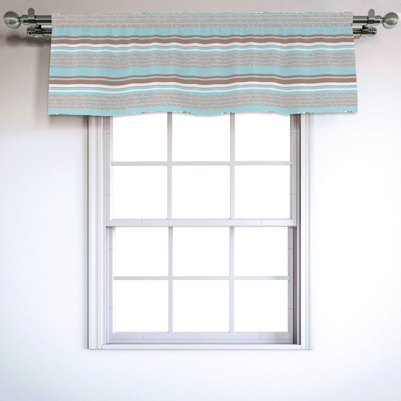Sateen Striped Ruffled Window Valance
