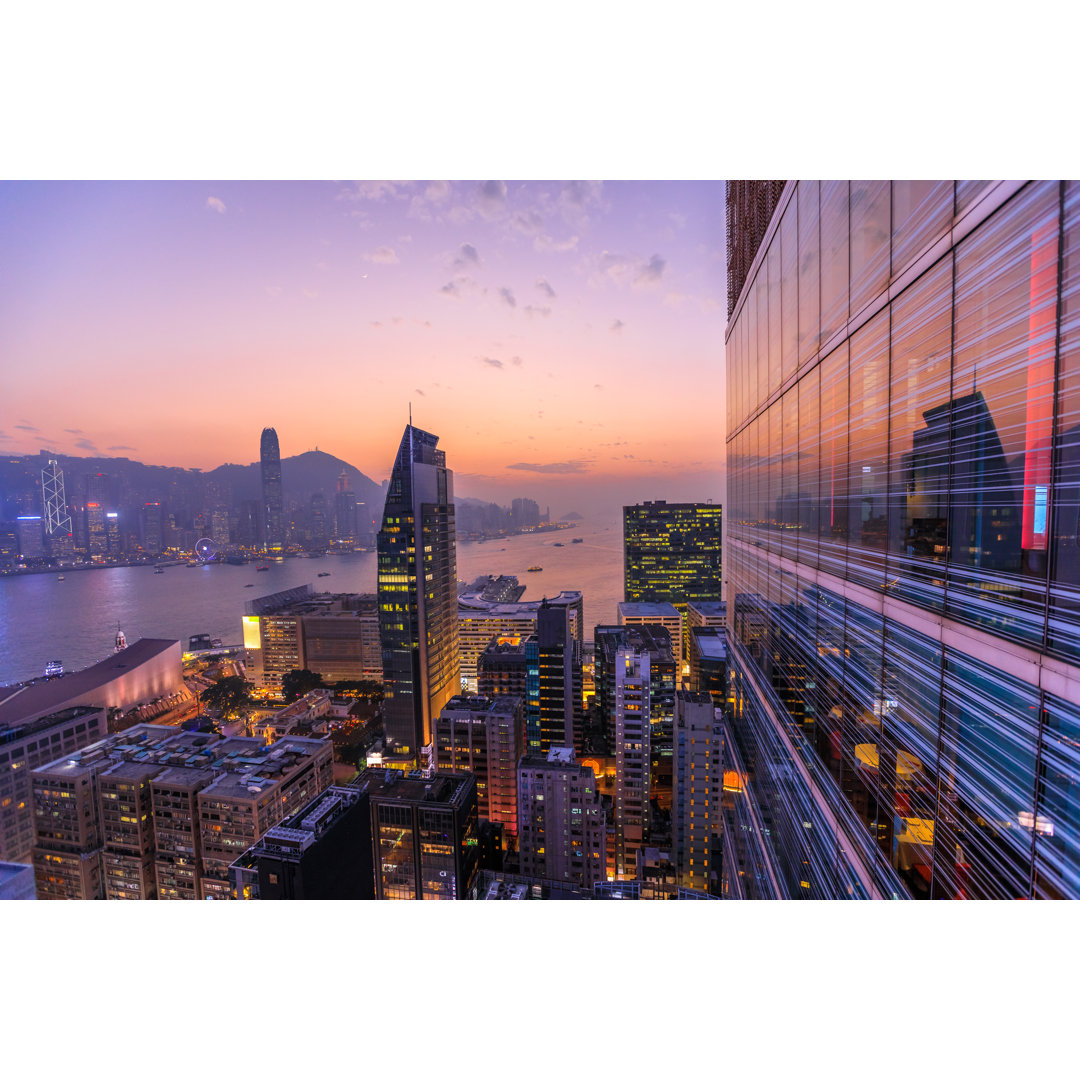 Hong Kong At Night by Bennymarty - Wrapped Canvas Print