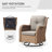  3 Piece Patio Furniture Set, Yellow Wicker Outdoor Conversation Set with 2 Swivel Rocker Chairs and Side Table, High Back Seating, Beige Covers for Porch, Deck-1735846134-1689719270