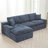 Flick Chenille Sectional Sofa with Double-Layer Cushions & Side Pockets-754638577