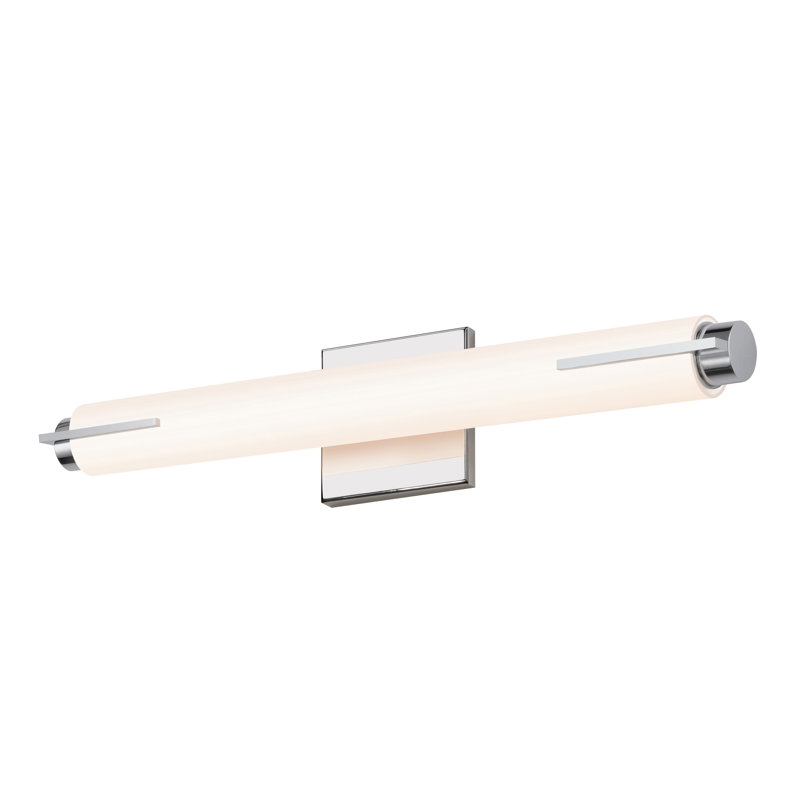 Barre d'éclairage de salle de bain 1 lumière DEL , Chrome poli, Tambour