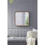 Miroir mural avec cadre en bois - 32 po x 32 po, design minimaliste pour le salon, la salle de bain et le vestibule. Bords incurvés doux, miroir 29,9 po x 29,9 po, bois de pin à 50%, 19,6 lb, brun style carré 32 po x 32 po-843876193