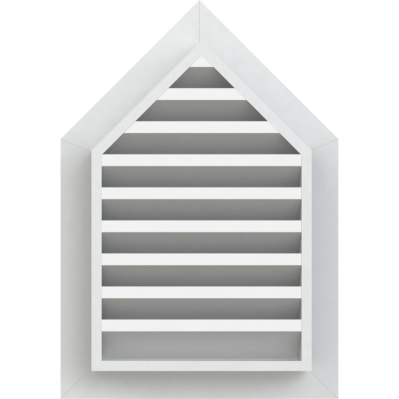 Évent à pignon fonctionnel avec pignon en PVC avec cadre plat 1 po x 4 po, H 23 po x l 17 po x P 3 po, Brai 5/12