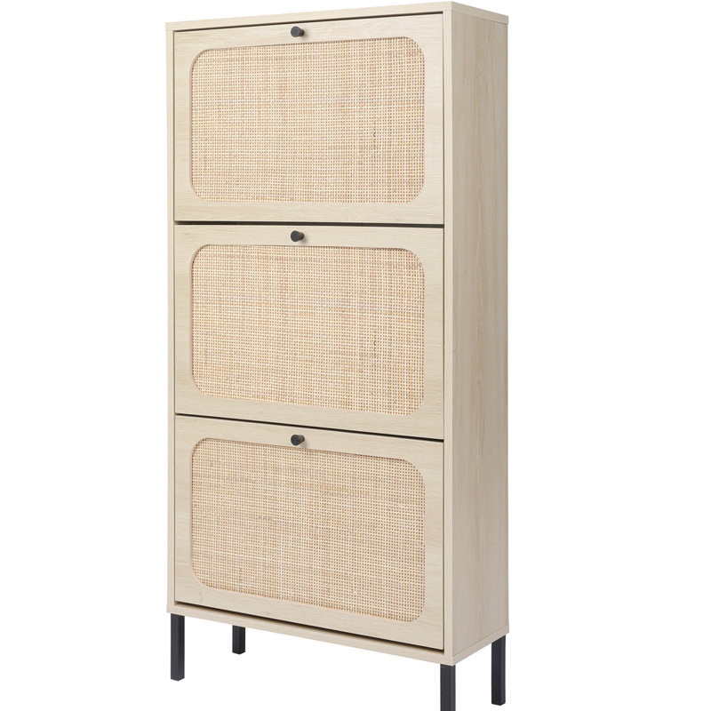 Range-chaussures 3 portes Natural Rattan