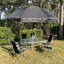 Rectangular Glass Outdoor with Umbrella Hole Dining Table - 125 cm W 80 cm D