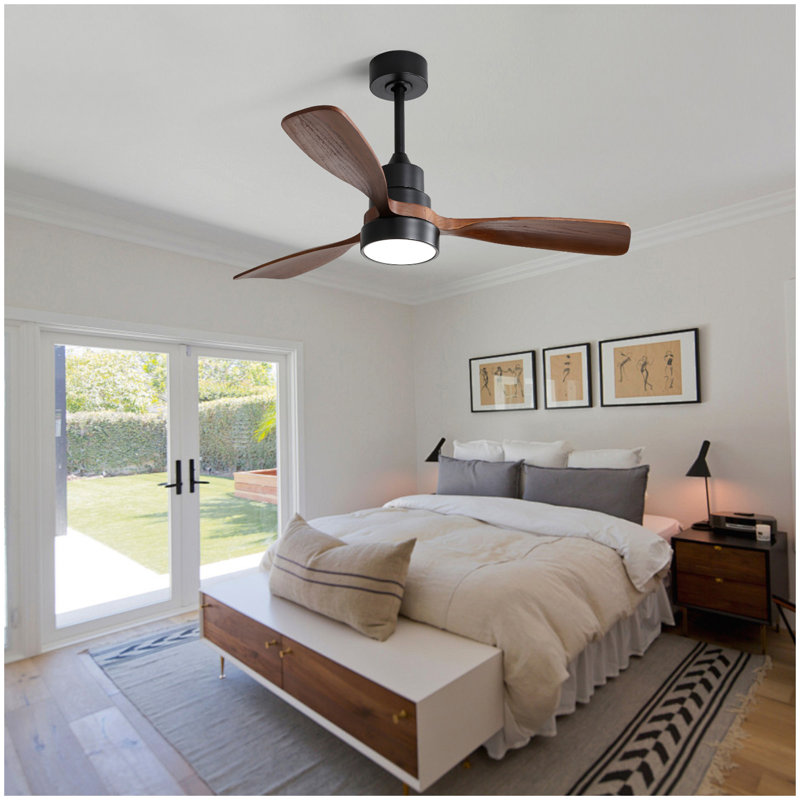 Ventilateur de plafond à profil bas 48 po DC 3, Noir / taupe