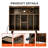 Mid Century Record Player Stand with LED Lights, Charging Station & Vinyl Storage 33.1" H Media Shelves