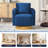 Velvet Upholstered Swivel Accent Chair with Cushion-1927299215