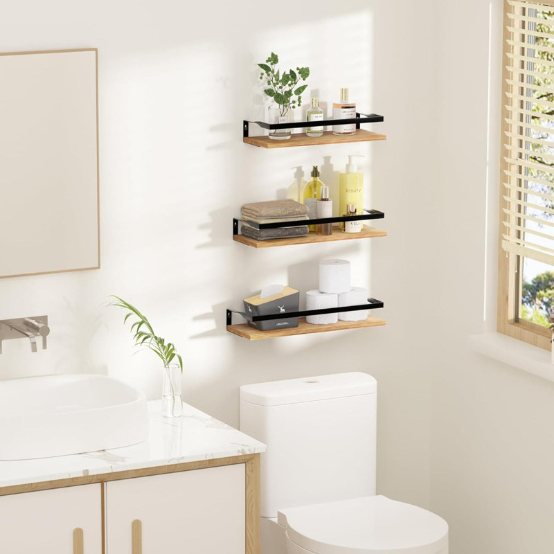 Lakye 3 Piece Wood Bracket Shelf