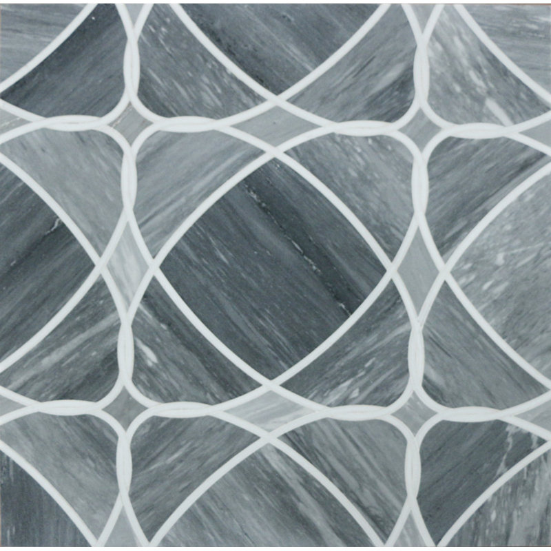 12" x 12" Marble Novelty Mosaic Wall & Floor Tile, Gray