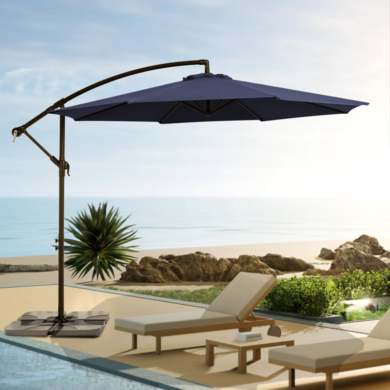 10 foot patio umbrella Tangkula ft Solar Cantilever with Base, Red this umbrella will indulge you in plenty of shade all day long and keep your nights bright with its 32 solar Pure Garden Patio Umbrella Deck