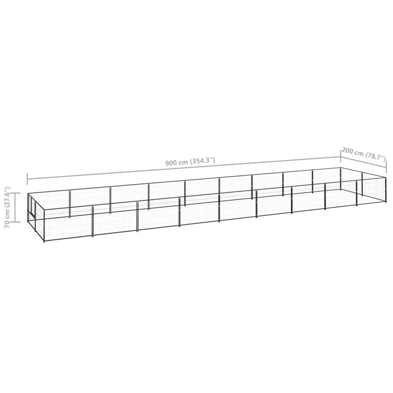 Maywood 70cm H Steel Exercise Pen With Door, Black