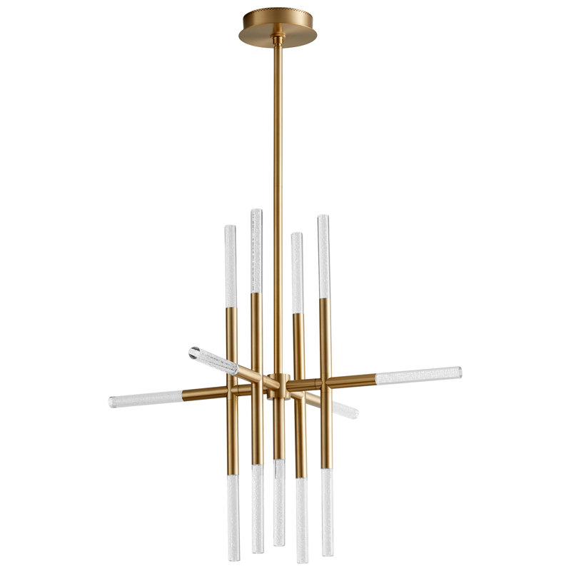 Lustre géométrique unique à 13 lumières Tessa, Laiton vieilli