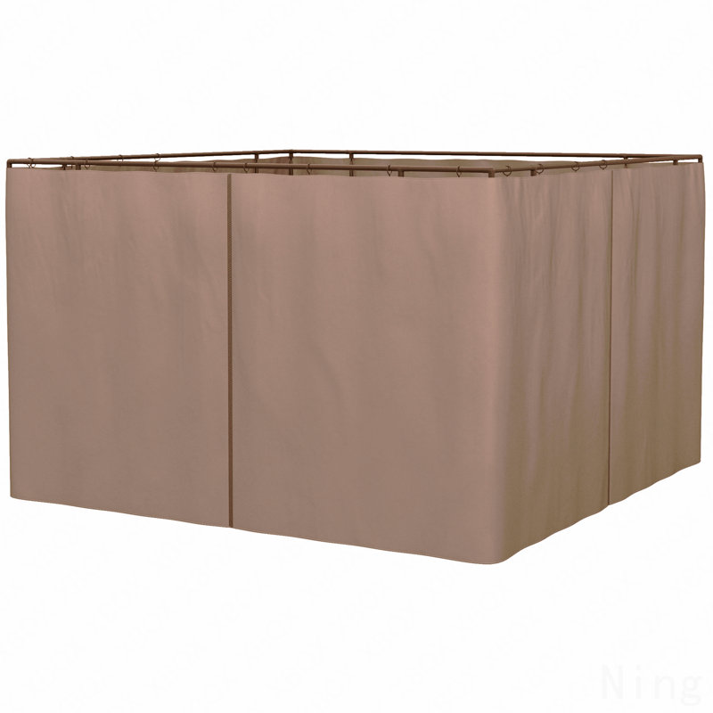 10X10FT Gazebo Sidewall, For Outdoor Use With Panels & Hooks (Brown)