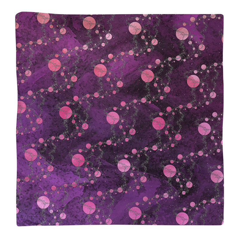 Serviette de coton de planètes stars, H 0,1 po x l 22 po x P 22 po, Mauve / Rose, Sergé de coton