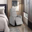 Fauteuil inclinable moderne en velours côtelé gris clair clair avec structure en bois massif, mobilier de salon-804389753