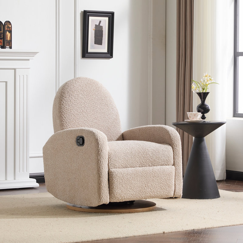 360 Swivel and Glider Recliner Chair with Smooth Motion, Perfect for Relaxation and Comfort in Any Room., Almond