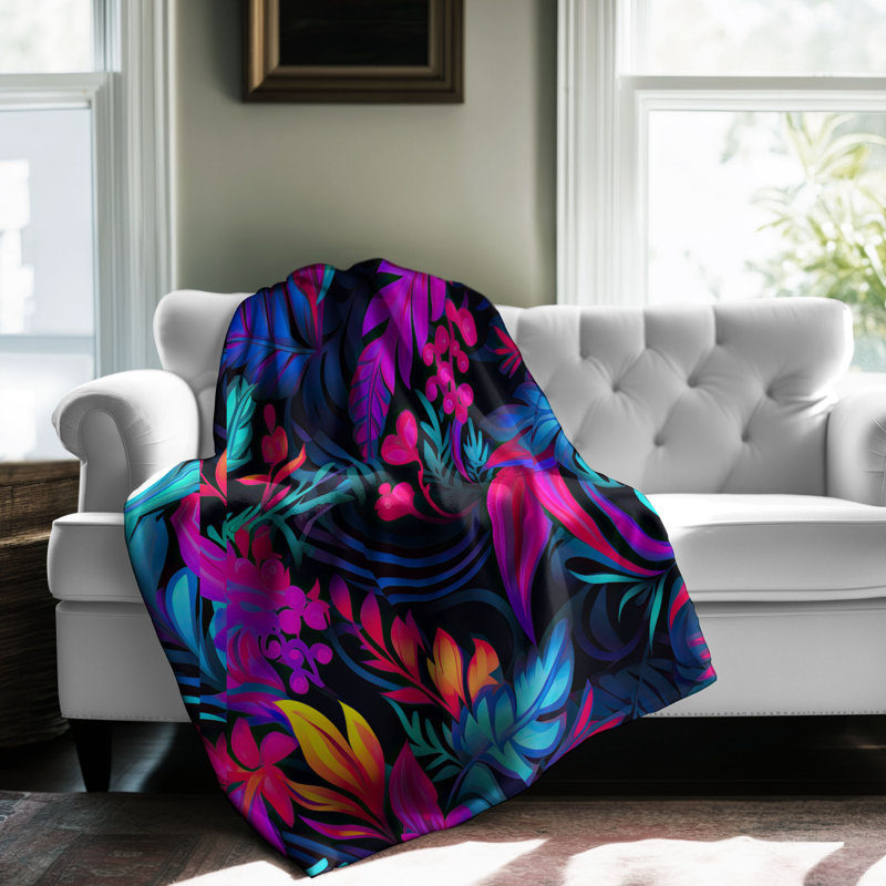 Neon Chic Designs - Jeté en sherpa de qualité supérieure 1 pièce, Lit simple