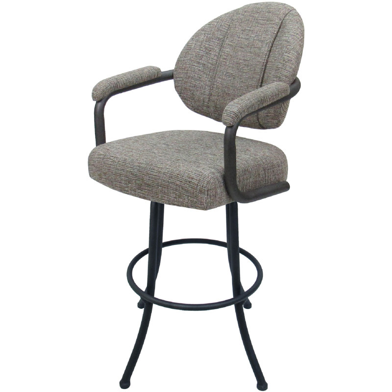 Tabouret de comptoir pivotant Vickky, Gris, Tabouret de bar (siège d’une hauteur de 30 po)