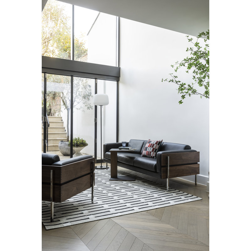 Forum Sofa, Black Genuine Leather