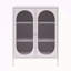 Armoire d'appoint courte en métal à 2 portes avec verre cannelé Short