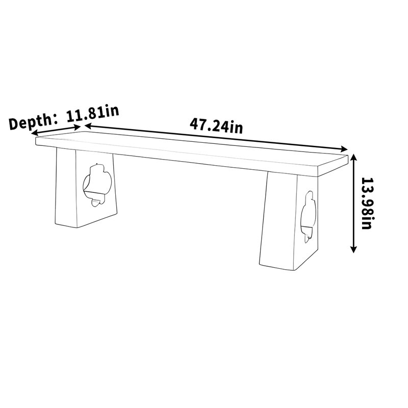 Rangement pour bonsaï Garden, Blanc, H 13,98 po x l 47,24 po x P 11,81 po