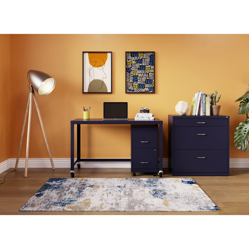 Onetta Mobile 2-Drawer File Cabinet, Navy