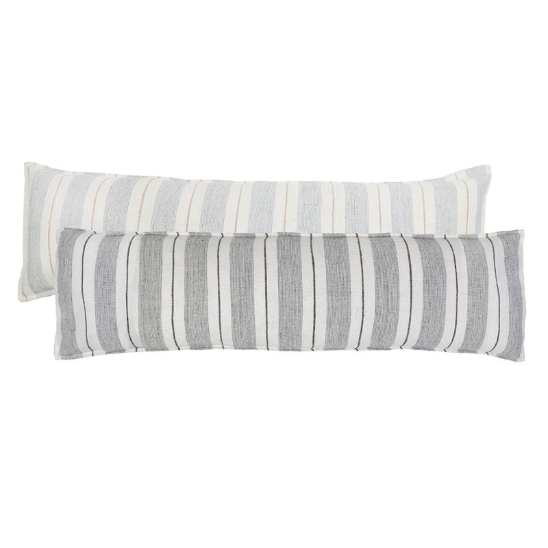 Laguna Lumbar Pillow Cover & Insert, Gray/Charcoal