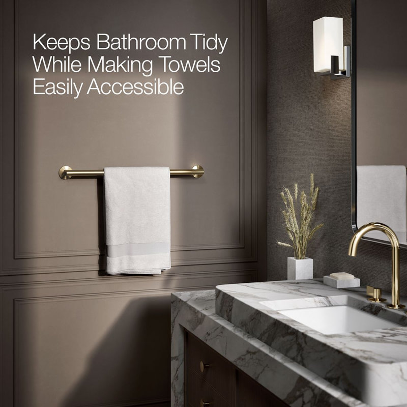 Components Towel Bar, 24"W, Vibrant French Gold