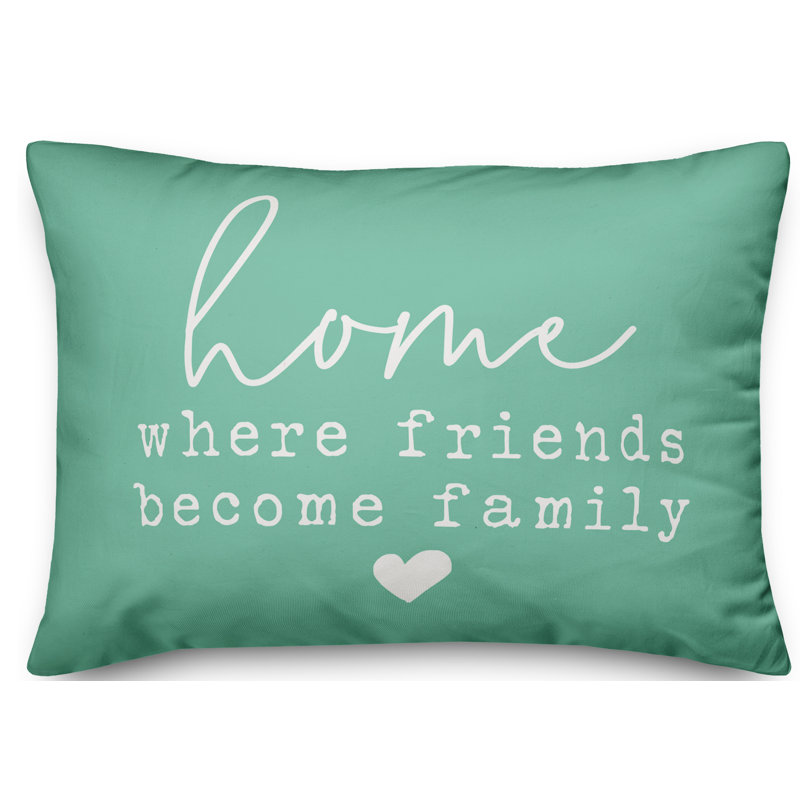 Textual Outdoor Throw Pillow, Mint Green