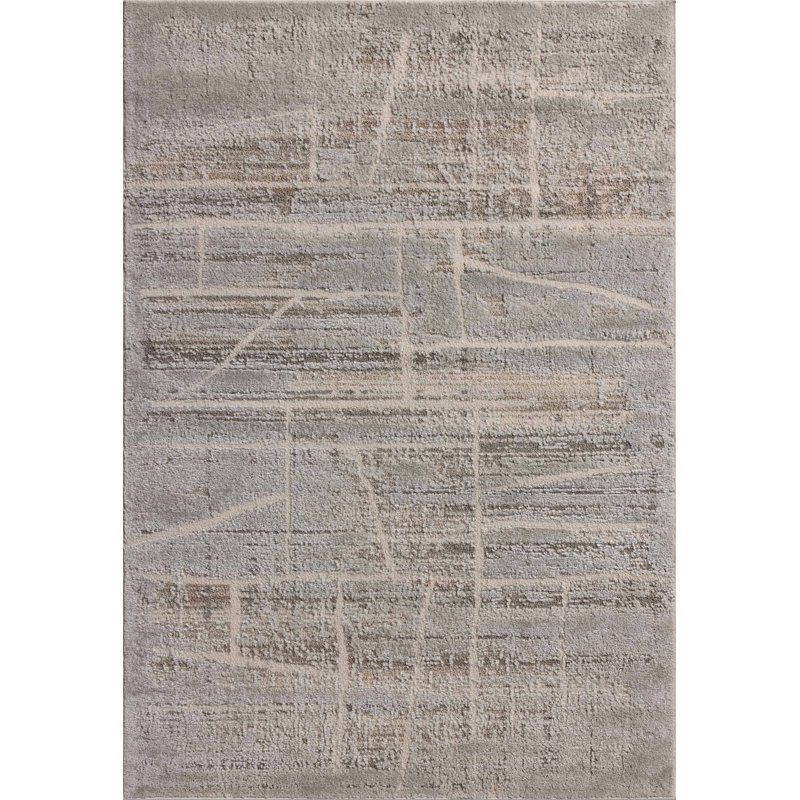 Amber Lewis Natural and Mist Abstract Rectangular Area Rug