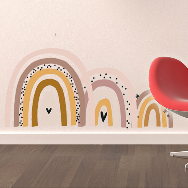 Adhésif décoratif arc-en-ciel cœur indien, H 33 po x l 72 po