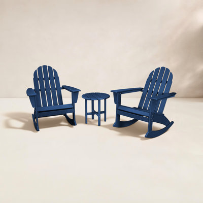 POLYWOOD® Vineyard 3-Piece Adirondack Rocking Chair Set
