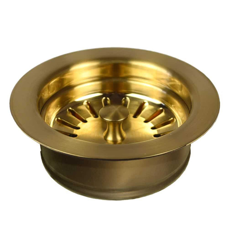 3.5" Basket Strainer with Disposer Trim, Brushed Gold