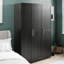 Armoire encadrée à 3 portes avec tablettes et tringle suspendue Feichko