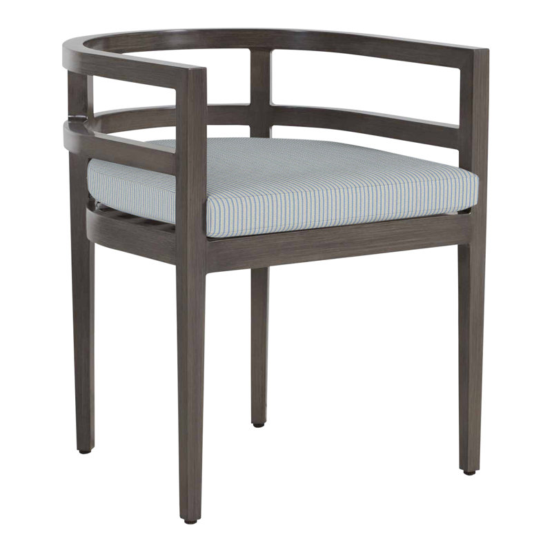 Santa Barbara Aluminum Patio Dining Armchair with Cushion, No Welt, Intermix Indigo