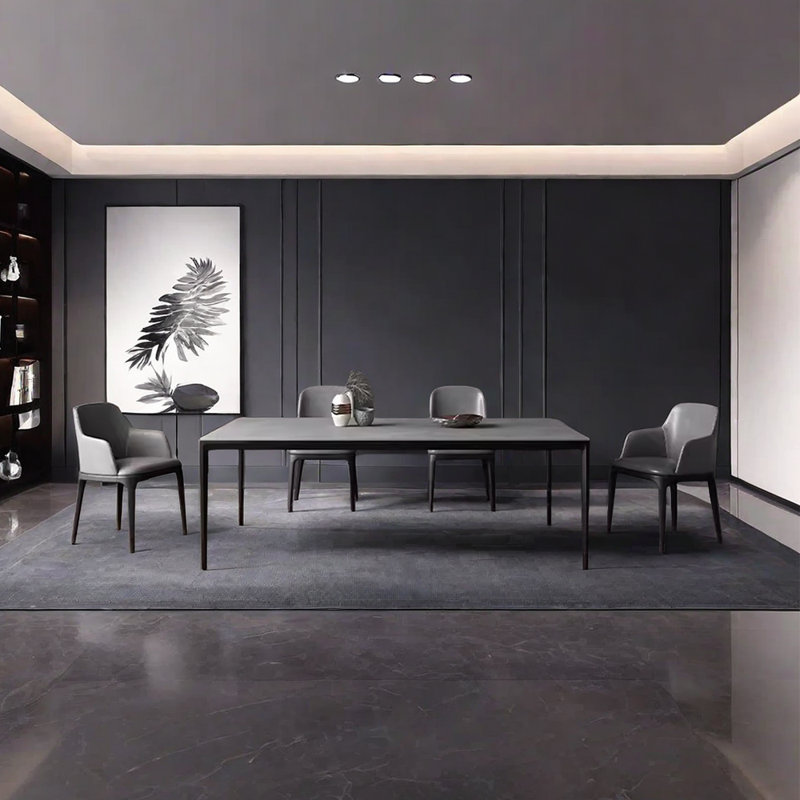 Ensemble de salle à manger rectangulaire moderne, H 29,52 po x L 62,99 po x l 35,43 po