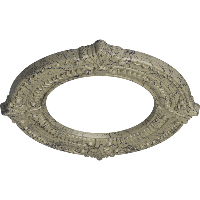Médaillon de plafond Endurathane Benson, DE 11 1/8 po x P 6 1/8 po x P 5/8 po (convient aux auvents jusqu'à 6 1/8 po), finition pierre craquelée peinte à la main
