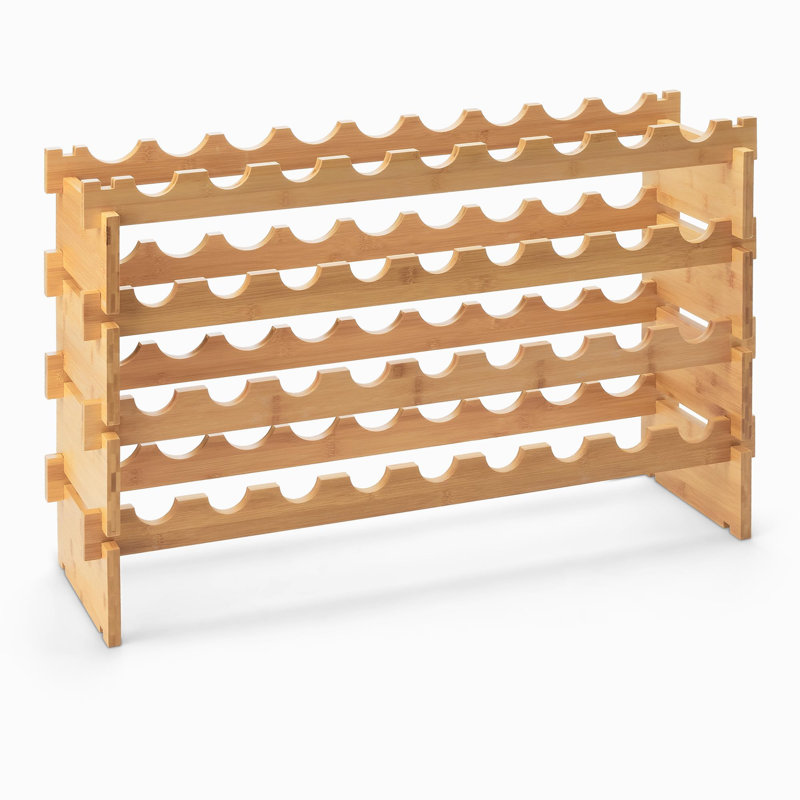Stackable Bamboo Wine Rack, 36 Bottles (Natural)