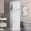 Grande armoire de rangement pour salle de bain avec tablettes réglables et crochets-1612806383