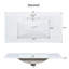 Meuble-lavabo à structure en bois d'hévéa 36 po avec lavabo en céramique et rangement polyvalent-701673328