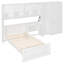 Lit plateforme simple en bois avec bureau, armoire, armoires, tiroirs et tablettes-128302785