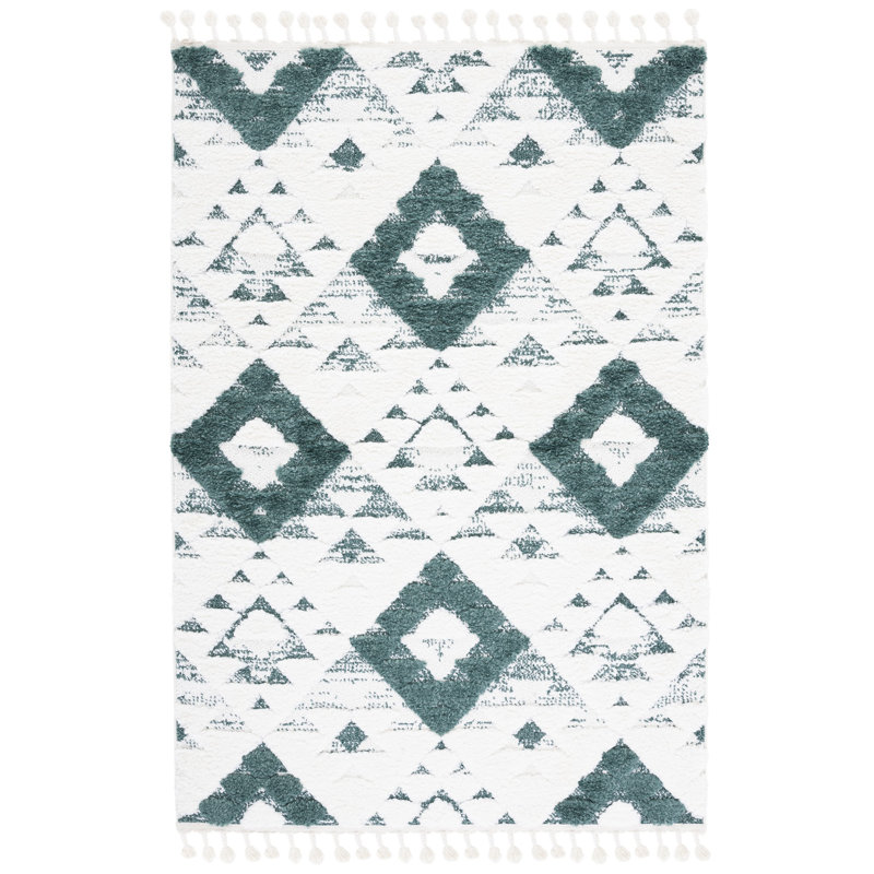 Imraan Tassel Shag Performance Geometric Rug, Rectangle 3' x 5'