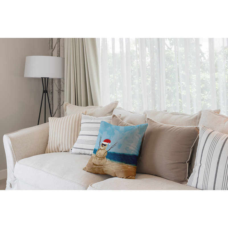 Coastal Christmas Reversible Throw Pillow, 16" H x 16" W
