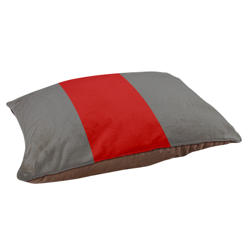 Coussin Ohio Football, Grand (l 40 po x P 30 po x H 6,5 po), Gris / Écarlate