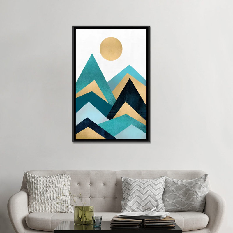 «Waves Canvas», impression sur toile tendue, H 26 po x l 18 po x P 1,5 po, Toile avec cadre flottant noir, Pas de tapis