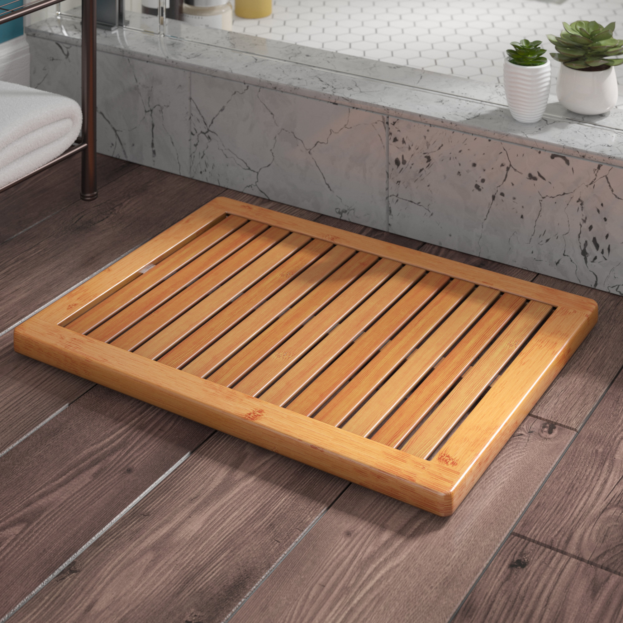 Bamboo on sale bath mat