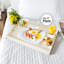 Plateau de service en bois et cuir